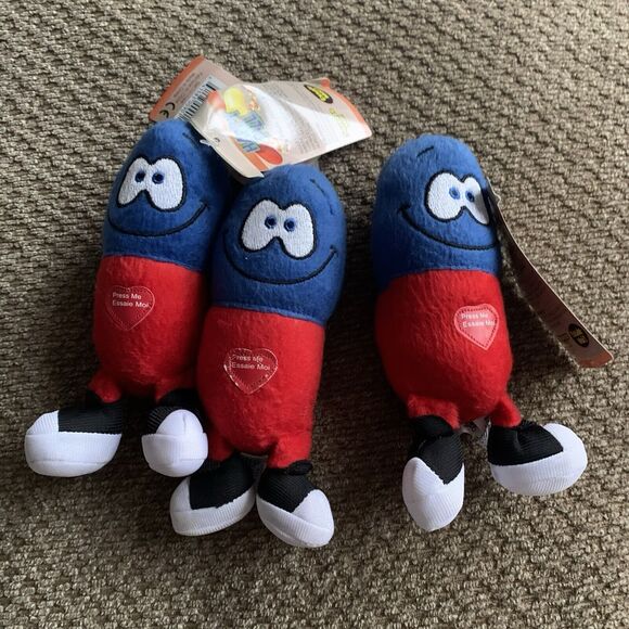 Just for Laughs Contagious Giggling Red Blue Happy Pill Plush *Works* LOT OF 3 - Picture 3 of 10